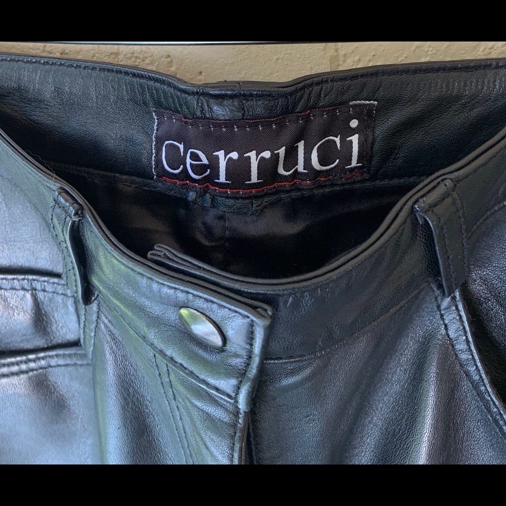 Black faux leather super soft jeans.